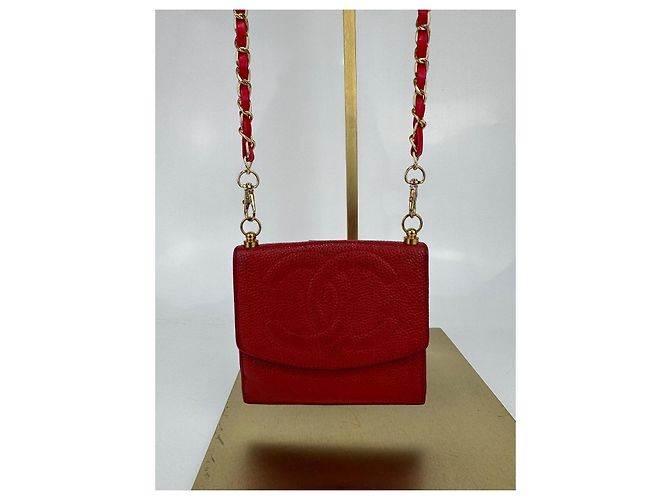 Borsa a spalla Chanel CC in pelle rossa Rosso - vista 2