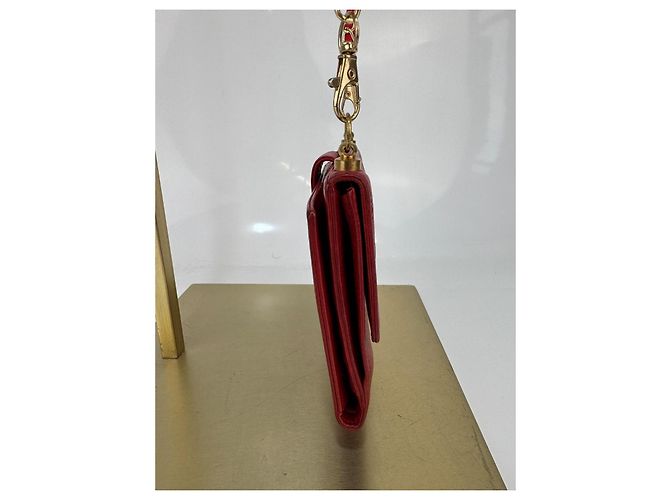 Borsa a spalla Chanel CC in pelle rossa Rosso - vista 4
