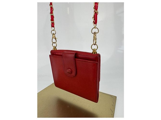 Borsa a spalla Chanel CC in pelle rossa Rosso - vista 5