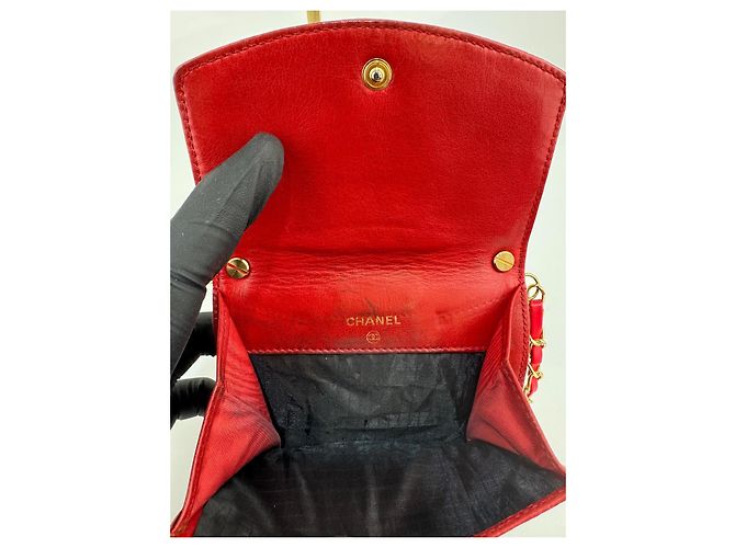 Borsa a spalla Chanel CC in pelle rossa Rosso - vista 9