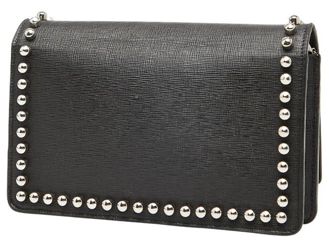 Borsa a spalla Fendi Carlito con borchie Nero - vista 2