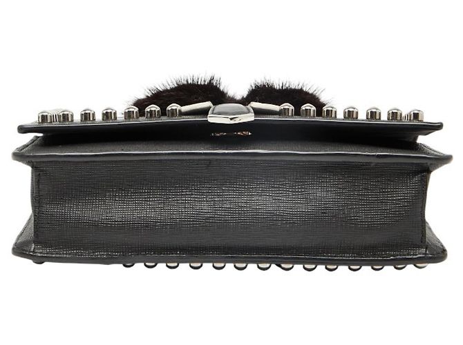 Borsa a spalla Fendi Carlito con borchie Nero - vista 3