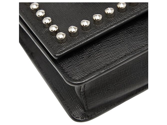 Borsa a spalla Fendi Carlito con borchie Nero - vista 4