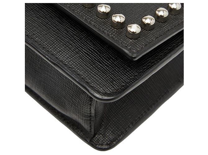 Borsa a spalla Fendi Carlito con borchie Nero - vista 5