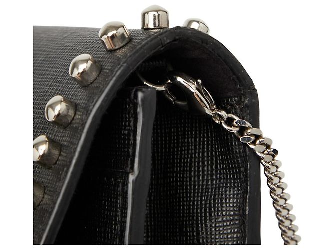 Borsa a spalla Fendi Carlito con borchie Nero - vista 8