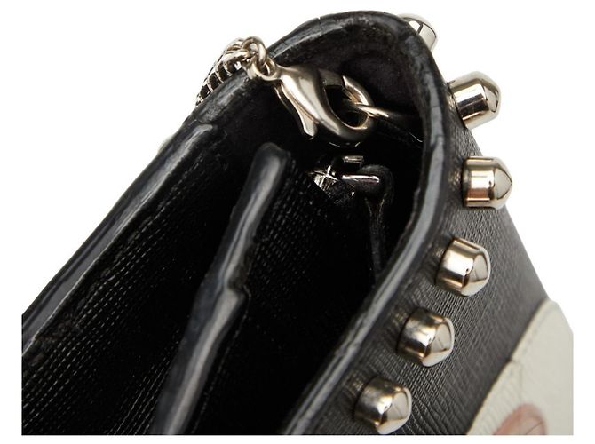 Borsa a spalla Fendi Carlito con borchie Nero - vista 9