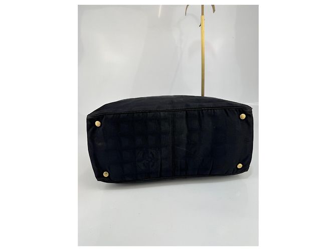 Borsa a spalla Chanel in tela / pelle nera 285 Nero - vista 7