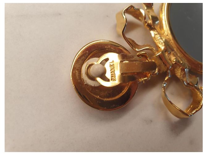 Chanel Spiegel-Logo-Ohrringe Golden - Ansicht 7