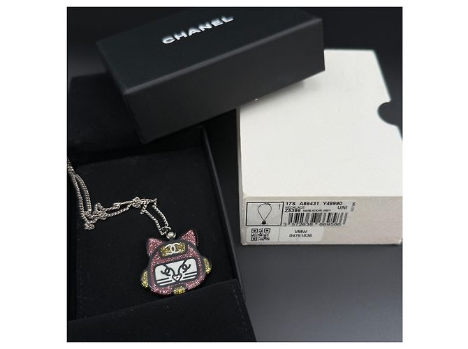 Collana Robot Gatto Choupette Chanel nero rosa giallo - vista 8