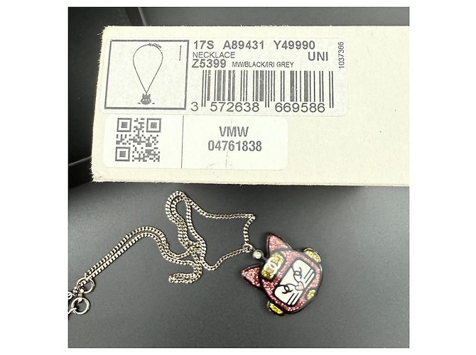 Collana Robot Gatto Choupette Chanel nero rosa giallo - vista 9