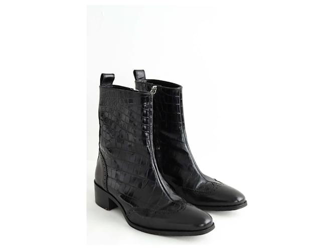 Dsquared2 Botas de cuero negro - vista 3