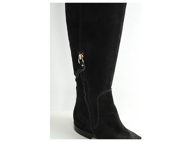 Sergio Rossi Botas de ante negras Negro - vista 4
