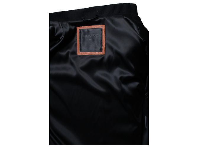 Philipp Plein, bomber con mangas de cuero naranja Negro - vista 6