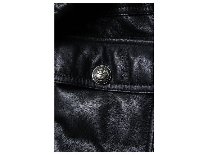 Philipp Plein, bomber in pelle con cappuccio e pelliccia Nero - vista 6