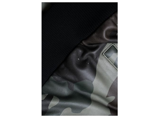 Philipp Plein, camo Leder Bomberjacke Schwarz Grün - Ansicht 10