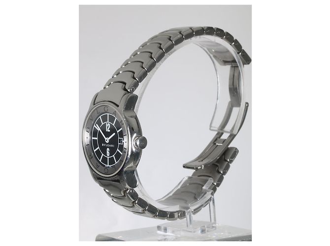 Orologio Bulgari Solotempo Acciaio Quadrante Nero ST29S - vista 2