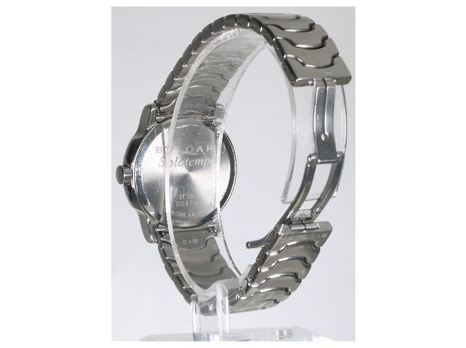 Orologio Bulgari Solotempo Acciaio Quadrante Nero ST29S - vista 4