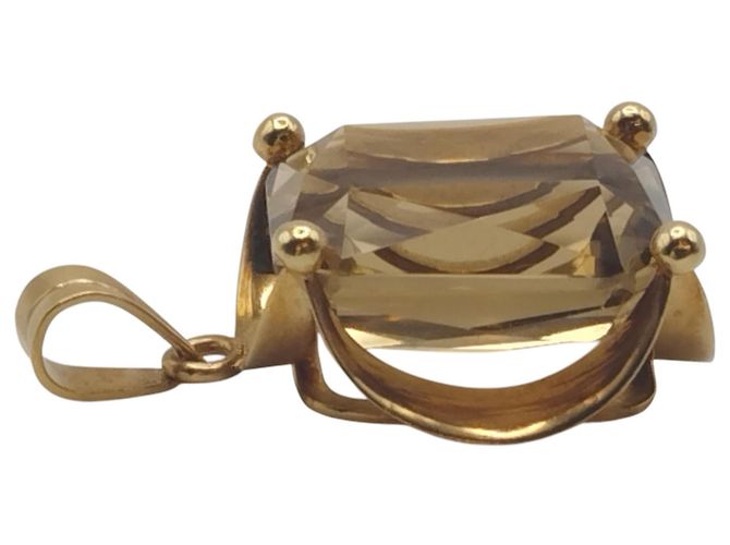 Autre Marque Pendente in Oro Giallo con Topazio Marrone - vista 3