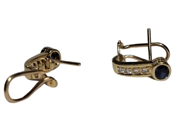 Autre Marque Orecchini in zaffiri e diamanti ORO 18K - vista 4