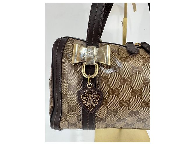 Borsa Gucci in tela e pelle marrone287 - vista 10