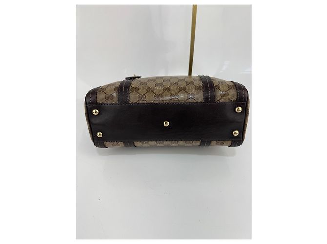 Borsa Gucci in tela e pelle marrone287 - vista 11