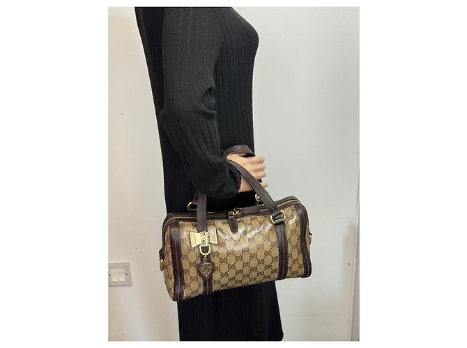 Borsa Gucci in tela e pelle marrone287 - vista 13