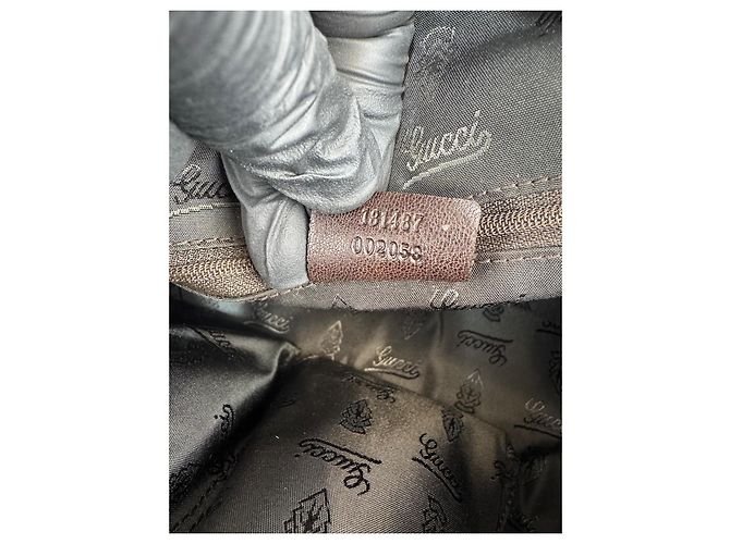 Borsa Gucci in tela e pelle marrone287 - vista 14