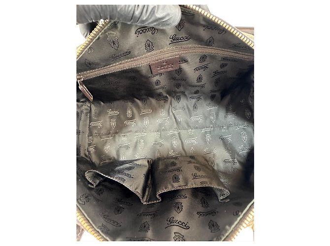 Borsa Gucci in tela e pelle marrone287 - vista 16