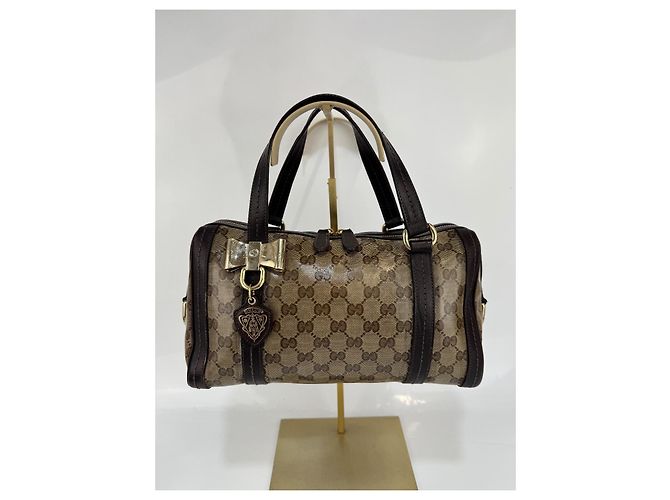 Borsa Gucci in tela e pelle marrone287 - vista 3