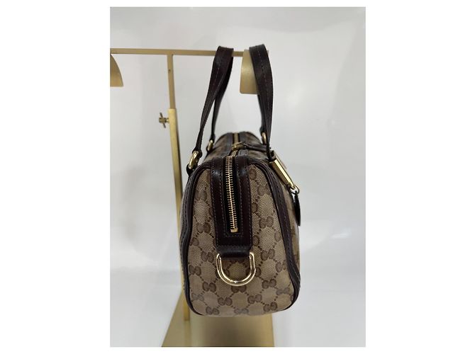 Borsa Gucci in tela e pelle marrone287 - vista 5