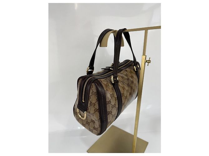 Borsa Gucci in tela e pelle marrone287 - vista 7