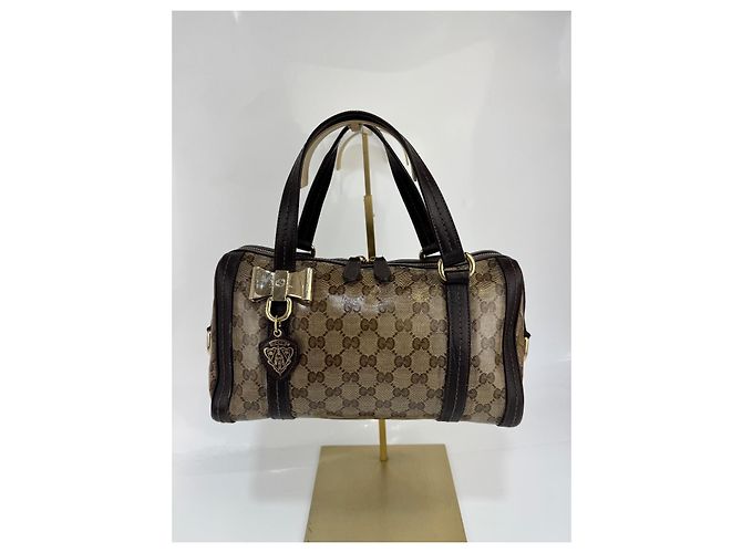 Borsa Gucci in tela e pelle marrone287 - vista 9