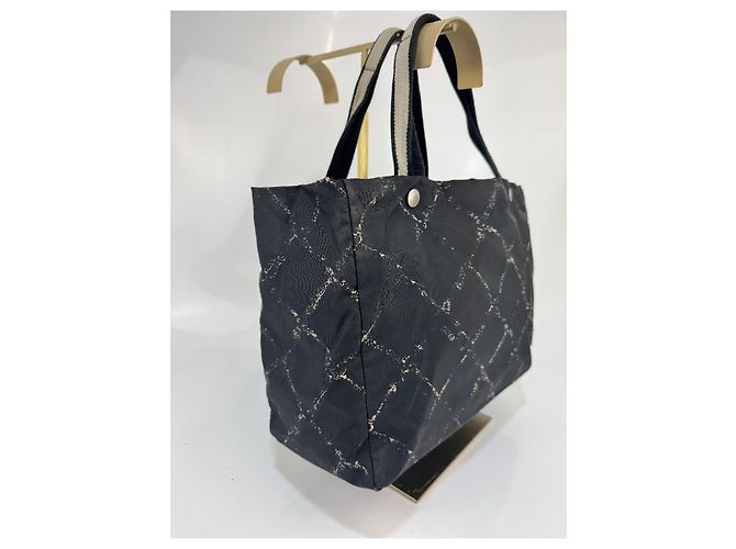 Borsa a spalla in tela Chanel Travel Line nera Nero - vista 5
