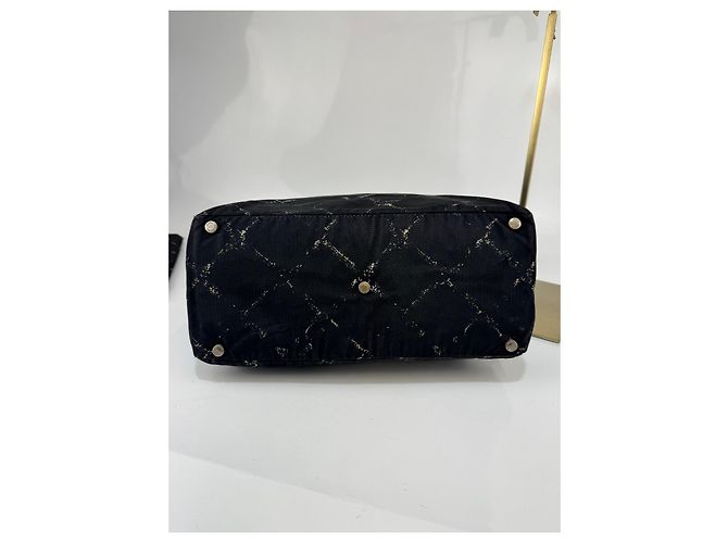 Borsa a spalla in tela Chanel Travel Line nera Nero - vista 8
