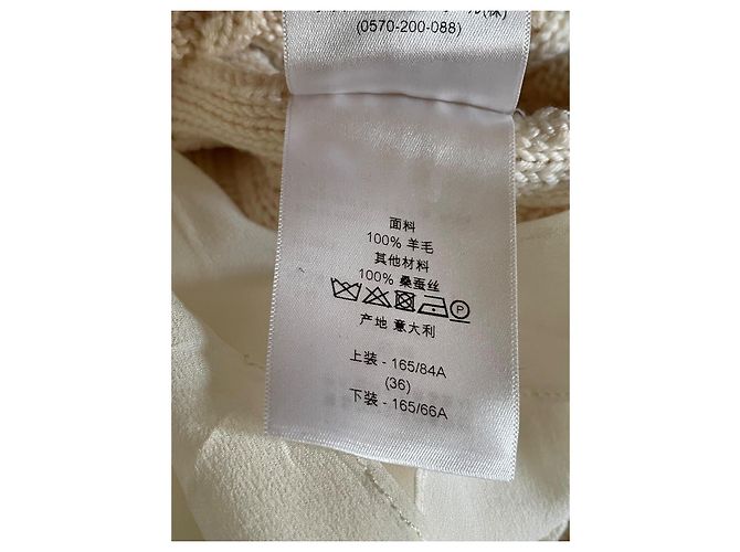 Suéter Dior de lã torcida e seda creme Cru - vista 8