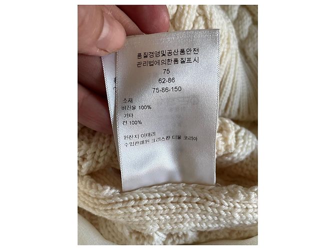 Suéter Dior de lã torcida e seda creme Cru - vista 9