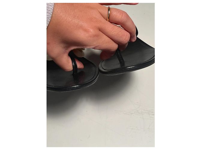 Sandali Chanel in pelle nera Nero - vista 4
