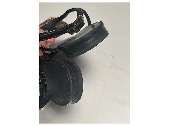 Sandali Chanel in pelle nera Nero - vista 5