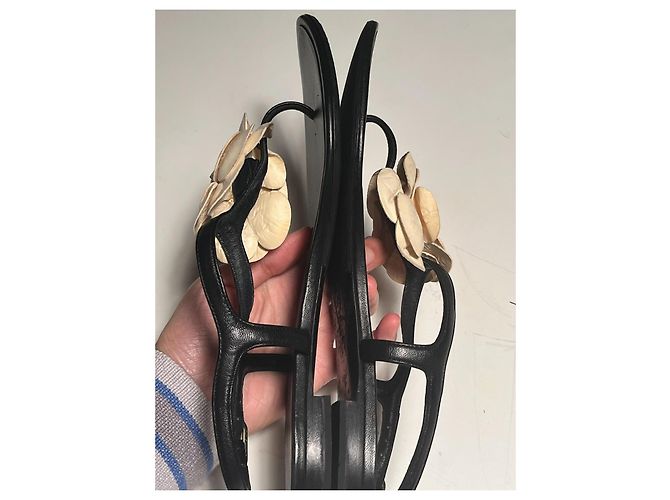 Sandali Chanel in pelle nera Nero - vista 6