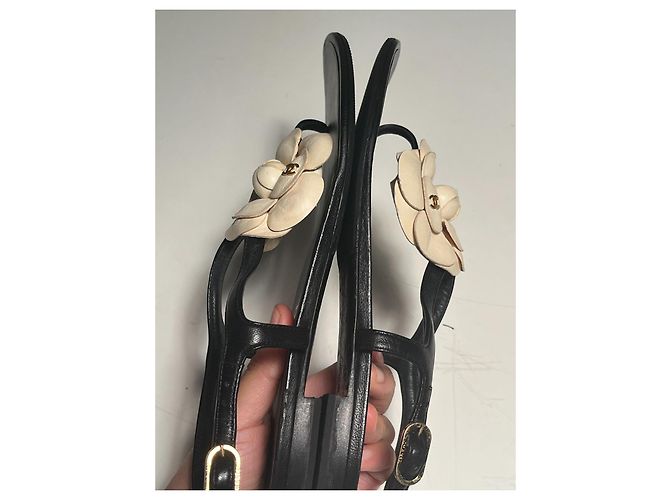 Sandali Chanel in pelle nera Nero - vista 7