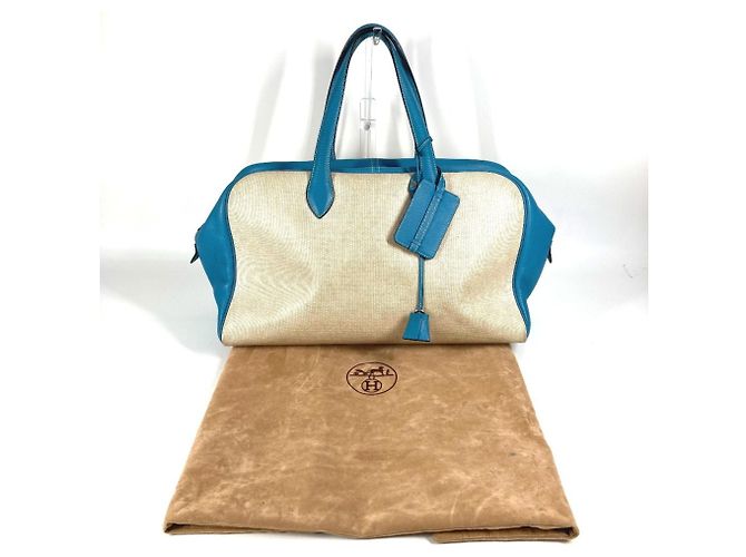 Hermès Borsa a Spalla HERMES Victoria 43 Blu Beige - vista 17