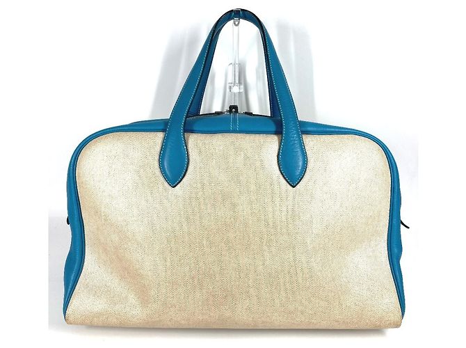 Hermès Borsa a Spalla HERMES Victoria 43 Blu Beige - vista 2