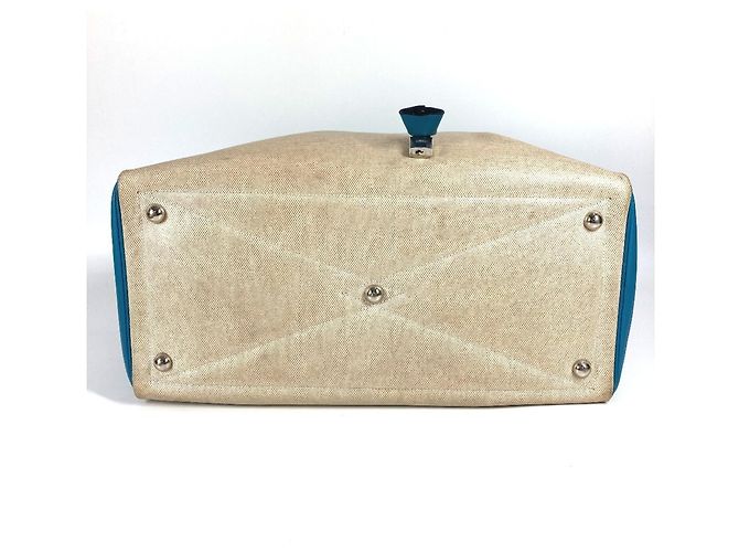 Hermès Borsa a Spalla HERMES Victoria 43 Blu Beige - vista 5