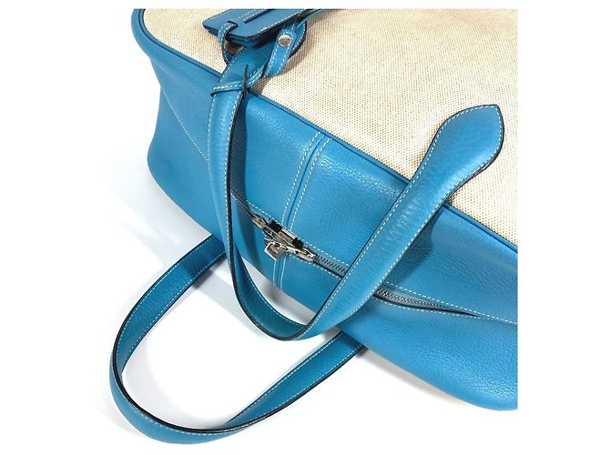 Hermès Borsa a Spalla HERMES Victoria 43 Blu Beige - vista 7