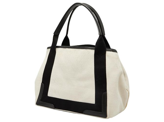 Borsa a mano Cabas Small Balenciaga in blu navy Nero Beige - vista 2