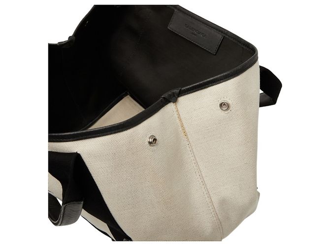 Borsa a mano Cabas Small Balenciaga in blu navy Nero Beige - vista 8