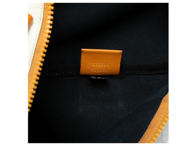 Gucci Weiß GG Supreme Heritage Logo Flach Zip Tote - Ansicht 5