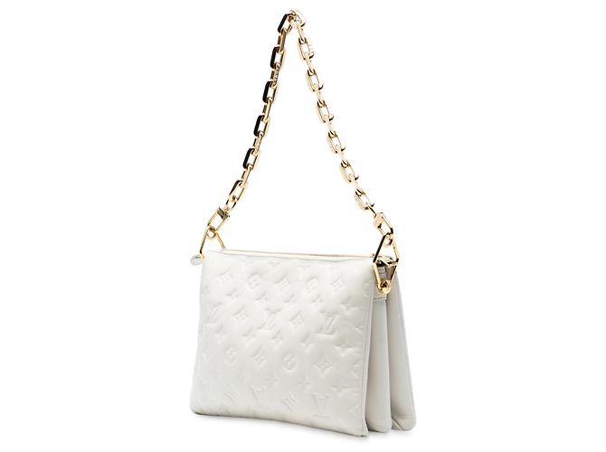 Coussin PM in pelle di agnello bianco con monogramma in rilievo Louis Vuitton - vista 2