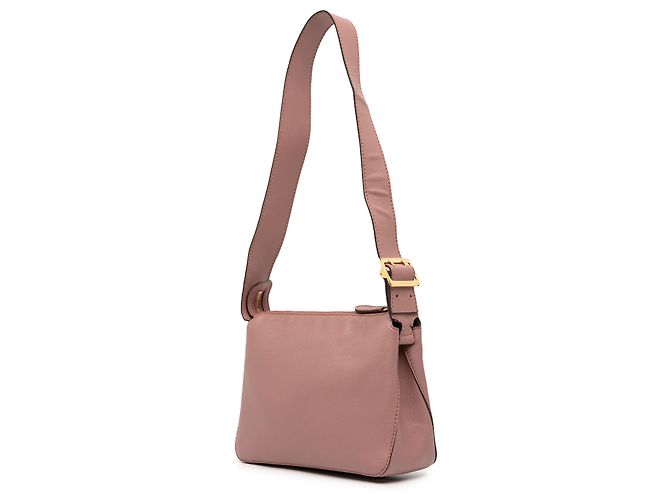 Burberry Pequena Bolsa Helmsley em Couro Granulado Rosa Dourado - vista 2