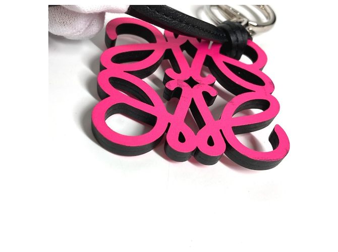 Portachiavi con logo Anagram LOEWE Nero Rosa - vista 3